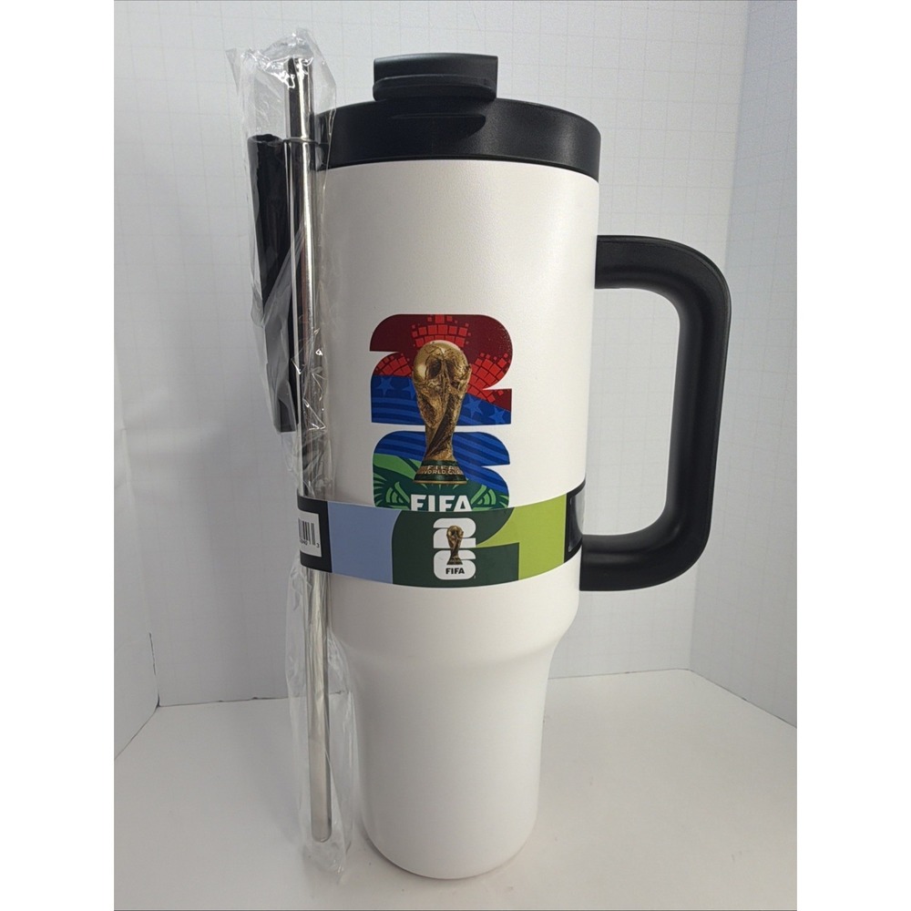 FIFA World Cup 2026 USA Canada Mexico 40oz White Insulated Tumbler NEW